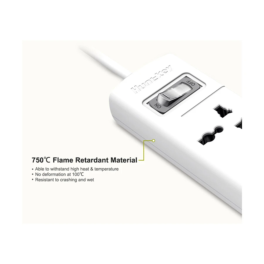 Huntkey 2 Pin 4 Port White Power Strip SZM401 - Image 6
